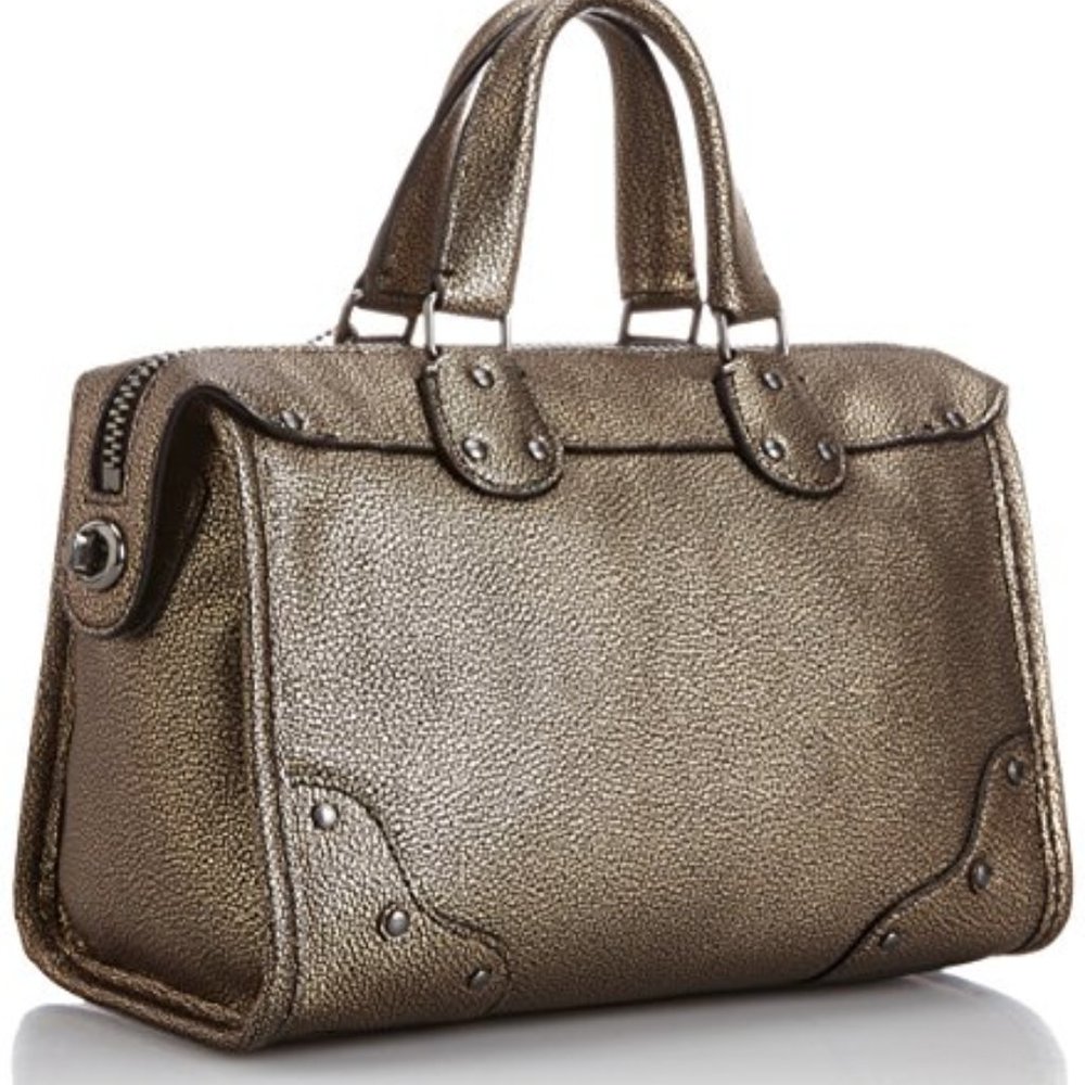 COACH METALLIC  LEATHER RHYDER 24 SATCHEL HANDBAG CROSSBODY DETACHABLE STRAP EUC - Picture 6 of 16